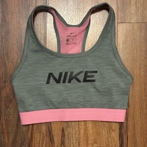 Nike Dri-FIT Sports Bra in Gray and Pink